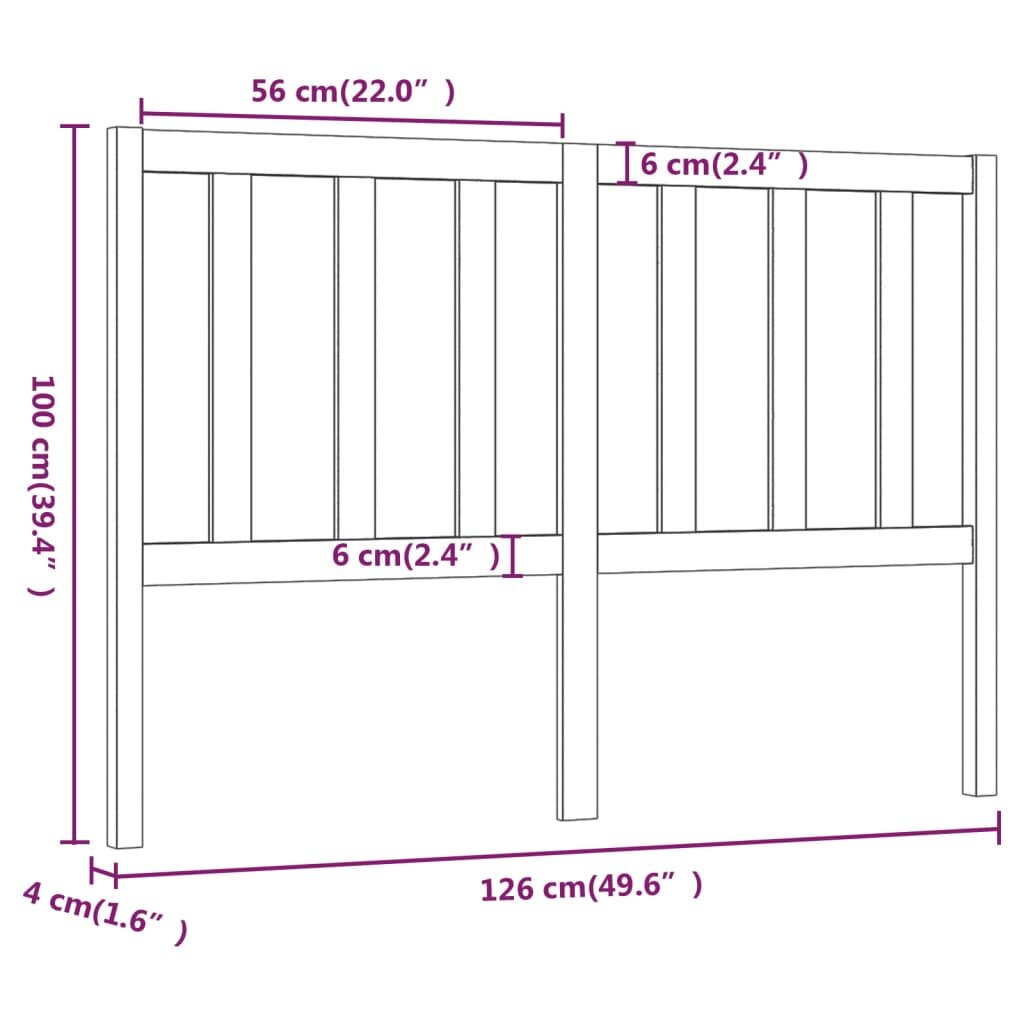 Lovos galvūgalis, 126x4x100cm, pušies medienos masyvas kaina ir informacija | Lovos | pigu.lt