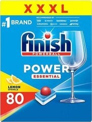 Таблетки для посудомоечных машин Finish Power Essential Lemon, 80 шт. цена и информация | Средства для мытья посуды | pigu.lt