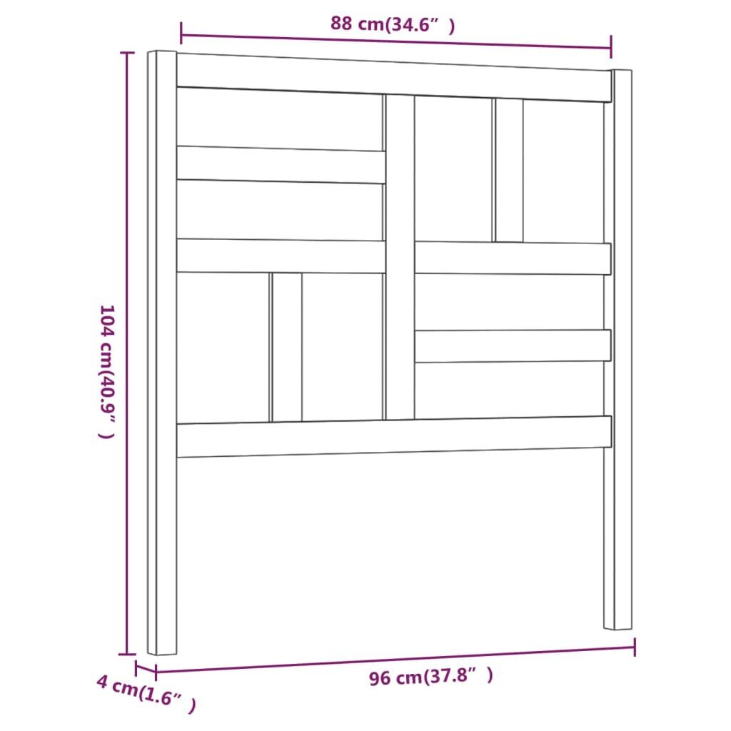 Lovos galvūgalis, baltas, 96x4x104cm, pušies medienos masyvas kaina ir informacija | Lovos | pigu.lt