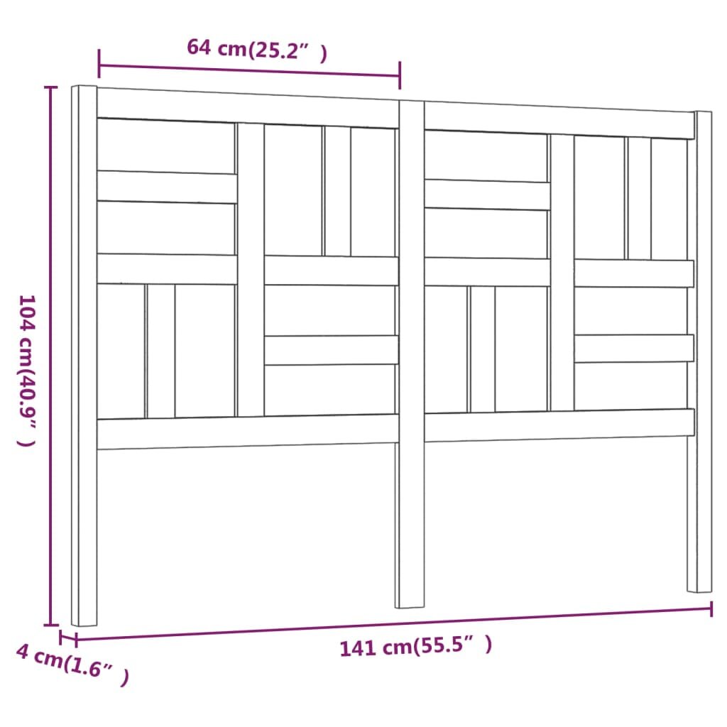 Lovos galvūgalis, 141x4x104cm, pušies medienos masyvas kaina ir informacija | Lovos | pigu.lt