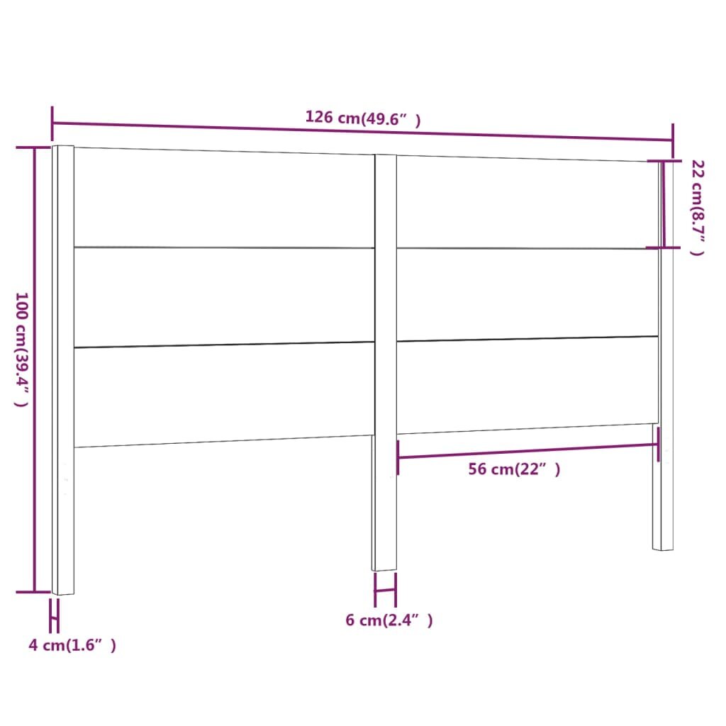 Galvūgalis, baltas, 126x4x100cm, pušies medienos masyvas kaina ir informacija | Lovos | pigu.lt