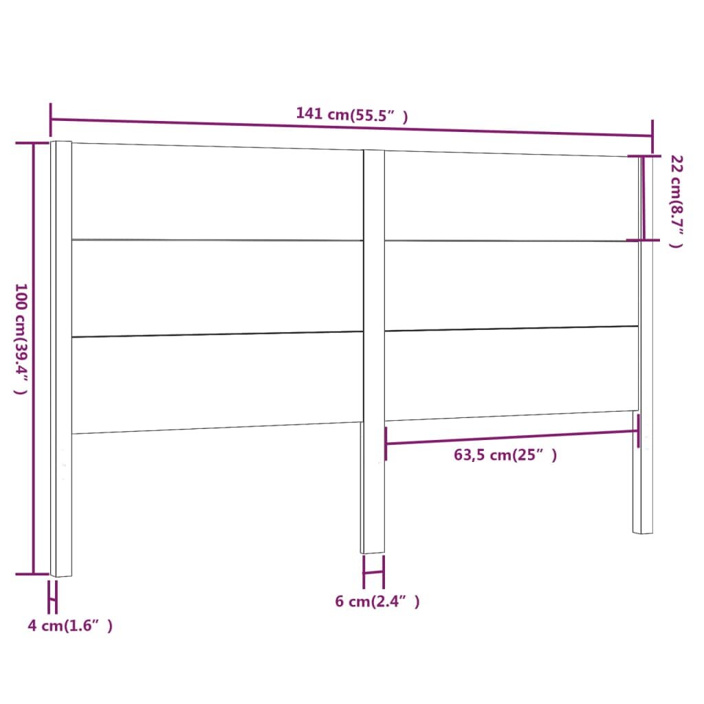 Galvūgalis, baltas, 141x4x100cm, pušies medienos masyvas kaina ir informacija | Lovos | pigu.lt