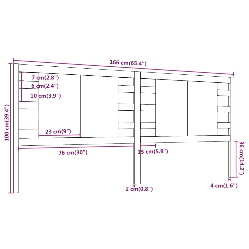 Galvūgalis, baltas, 166x4x100cm, pušies medienos masyvas kaina ir informacija | Lovos | pigu.lt