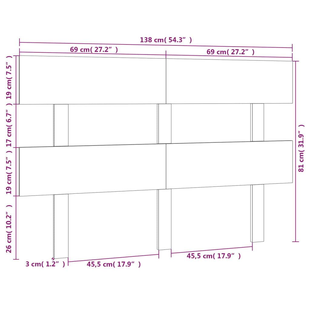 Lovos galvūgalis, medaus rudas, 138x3x81cm, pušies masyvas kaina ir informacija | Lovos | pigu.lt