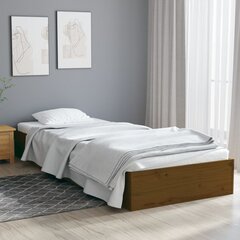 Каркас кровати, медово-коричневый, 75x190см, дерево, односпальная кровать цена и информация | Кровати | pigu.lt