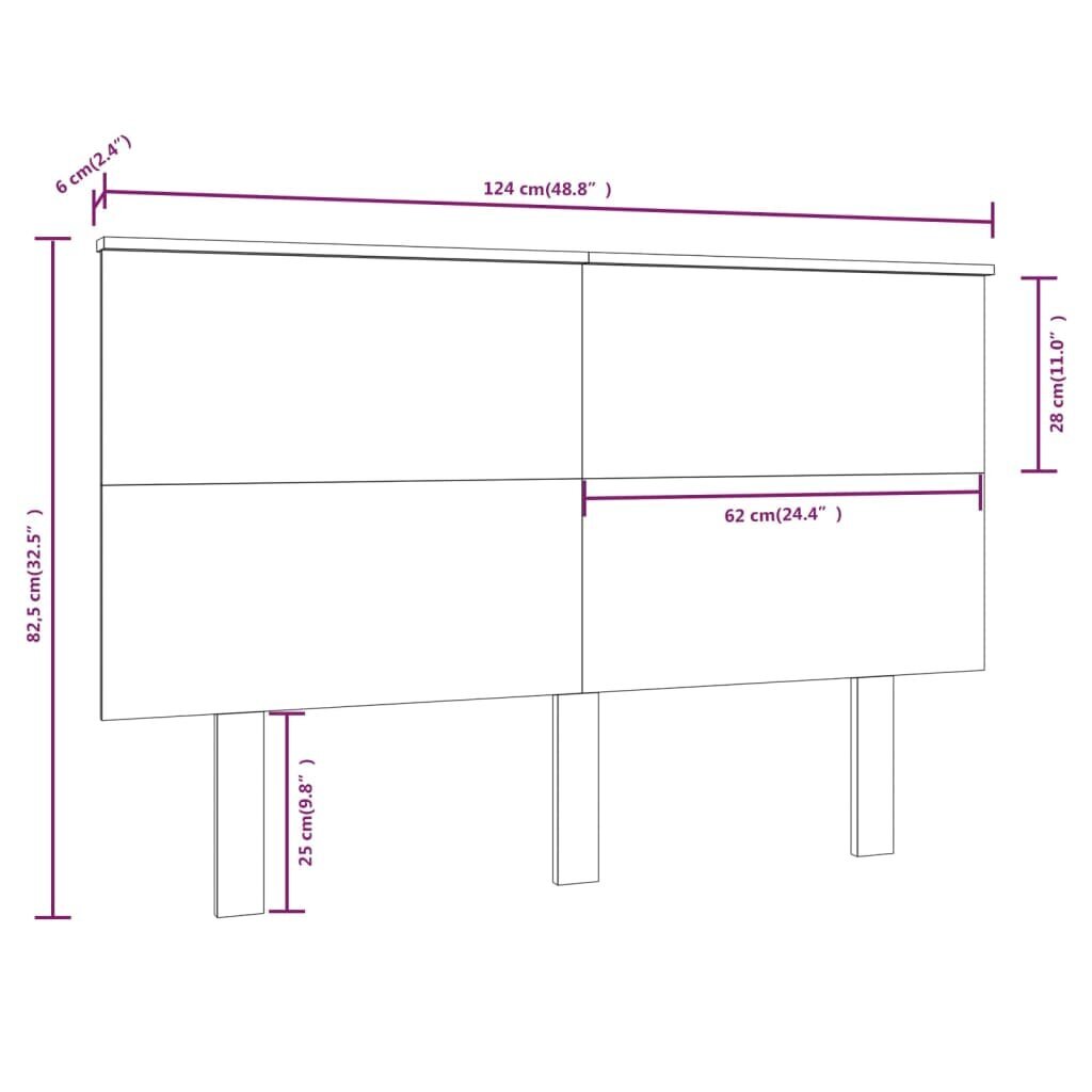 Lovos galvūgalis, medaus rudas, 124x6x82,5cm, pušies masyvas kaina ir informacija | Lovos | pigu.lt