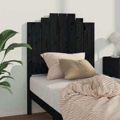 vidaXL Lovos galvūgalis, juodas, 81x4x110cm, pušies medienos masyvas цена и информация | Кровати | pigu.lt