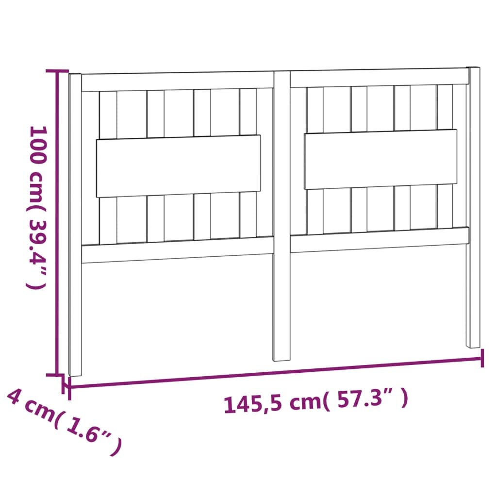 Lovos galvūgalis, medaus rudas, 145,5x4x100cm, pušies masyvas kaina ir informacija | Lovos | pigu.lt