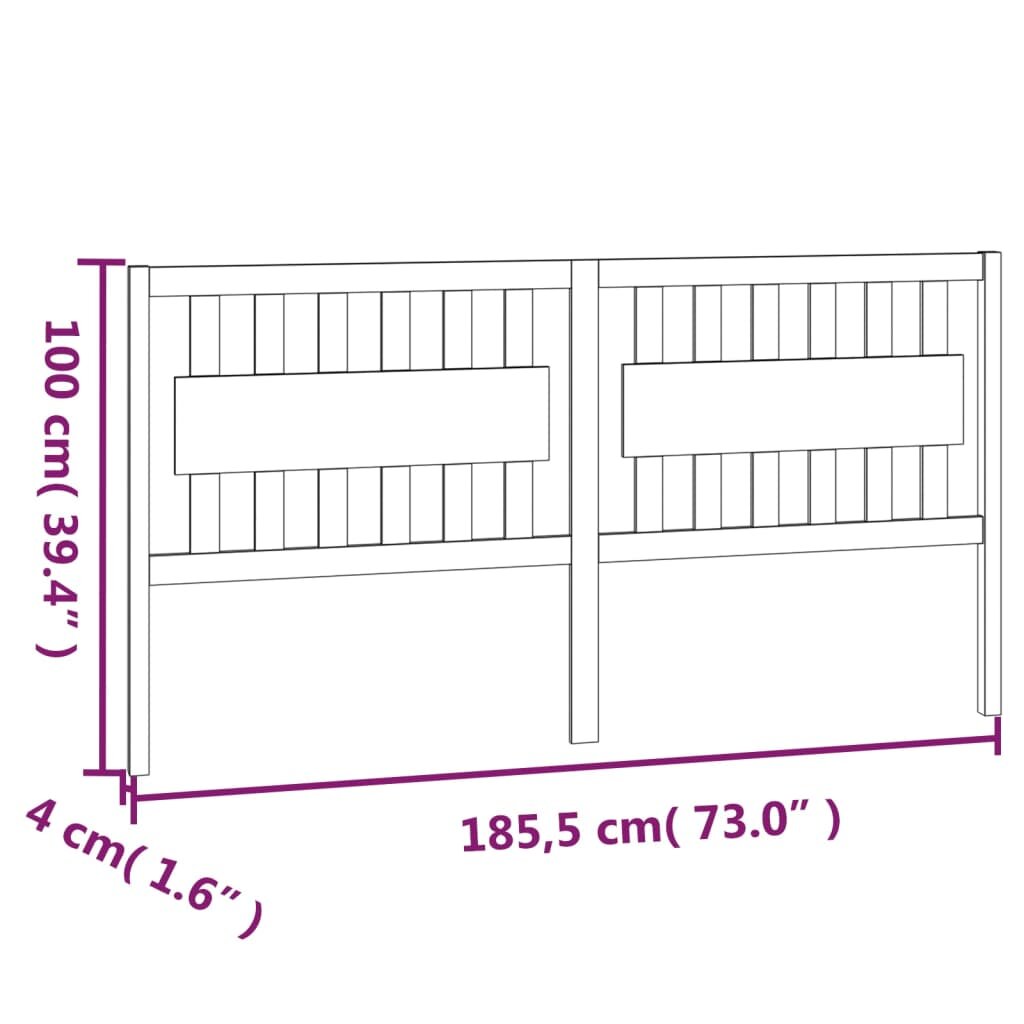 Lovos galvūgalis, baltas, 185,5x4x100cm, pušies masyvas kaina ir informacija | Lovos | pigu.lt