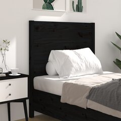 vidaXL Galvūgalis, juodas, 96x4x100cm, pušies medienos masyvas цена и информация | Кровати | pigu.lt