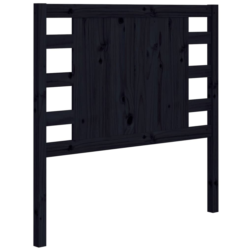 vidaXL Galvūgalis, juodas, 106x4x100cm, pušies medienos masyvas цена и информация | Lovos | pigu.lt