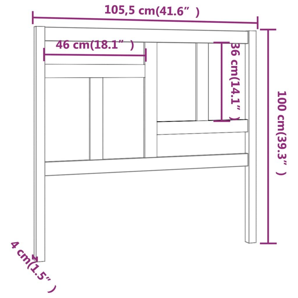 Lovos galvūgalis, 105,5x4x100 cm, pilkas kaina ir informacija | Lovos | pigu.lt