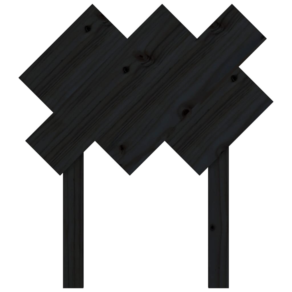 Lovos galvūgalis, Pušies medienos masyvas, 72,5x3x81cm, juoda kaina ir informacija | Lovos | pigu.lt