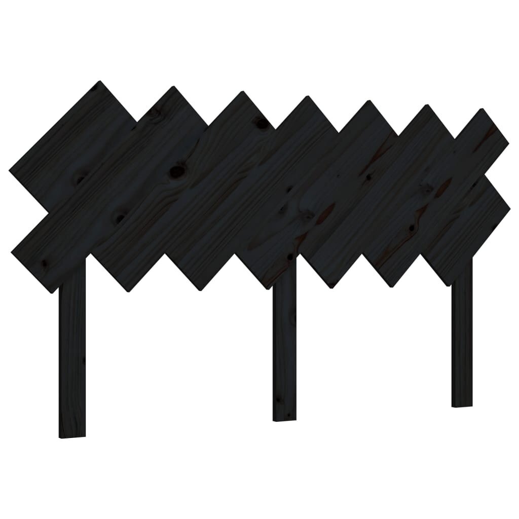 Lovos galvūgalis, Pušies medienos masyvas, 141x3x80,5cm, juoda kaina ir informacija | Lovos | pigu.lt