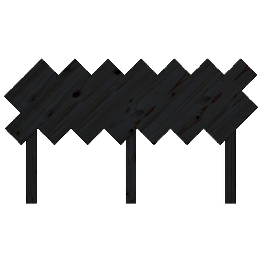 Lovos galvūgalis, Pušies medienos masyvas, 141x3x80,5cm, juoda цена и информация | Lovos | pigu.lt
