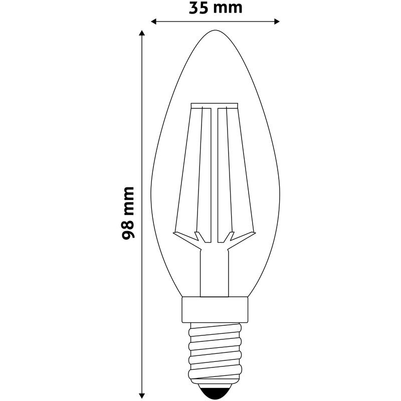 LED lemputė High Lumen 4W B35 E14 2.7K FL AVIDE kaina ir informacija | Elektros lemputės | pigu.lt