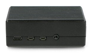 Dėklas skirtas Raspberry Pi 4B - su išpjovomis - aliuminis - juodas kaina ir informacija | Atviro kodo elektronika | pigu.lt