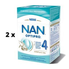 Pieno gerimas vaikams NAN OPTIPRO 4. Nuo 2 metu., 650 g x 2 vnt pakuotė kaina ir informacija | Tolesnio maitinimo mišiniai | pigu.lt