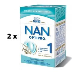 Pieno mišinys NAN OPTIPRO 1, kūdikiams nuo gimimo, 650 g x 2 vnt pakuotė kaina ir informacija | Tolesnio maitinimo mišiniai | pigu.lt