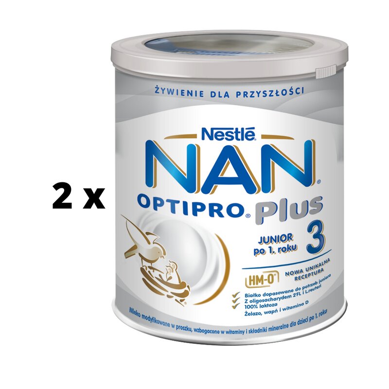 Pieno mišinys NAN OPTIPRO Plus 3, kūdikiams nuo 1 metų, 650 g x 2 vnt pakuotė kaina ir informacija | Tolesnio maitinimo mišiniai | pigu.lt