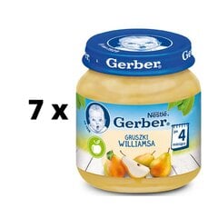 Детское пюре Gerber со вкусом груши, упаковка 7 шт. по 125 г цена и информация | Пюре | pigu.lt