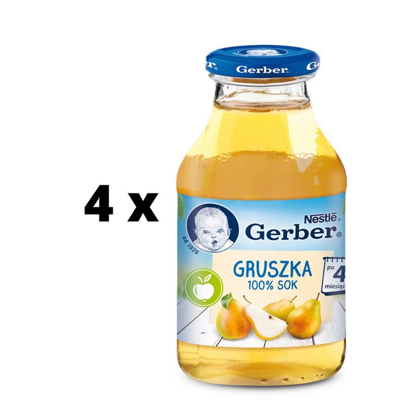 Vaikiškos sultys Gerber, kriaušių skonio, 200ml x 4 vnt kaina ir informacija | Tyrelės | pigu.lt