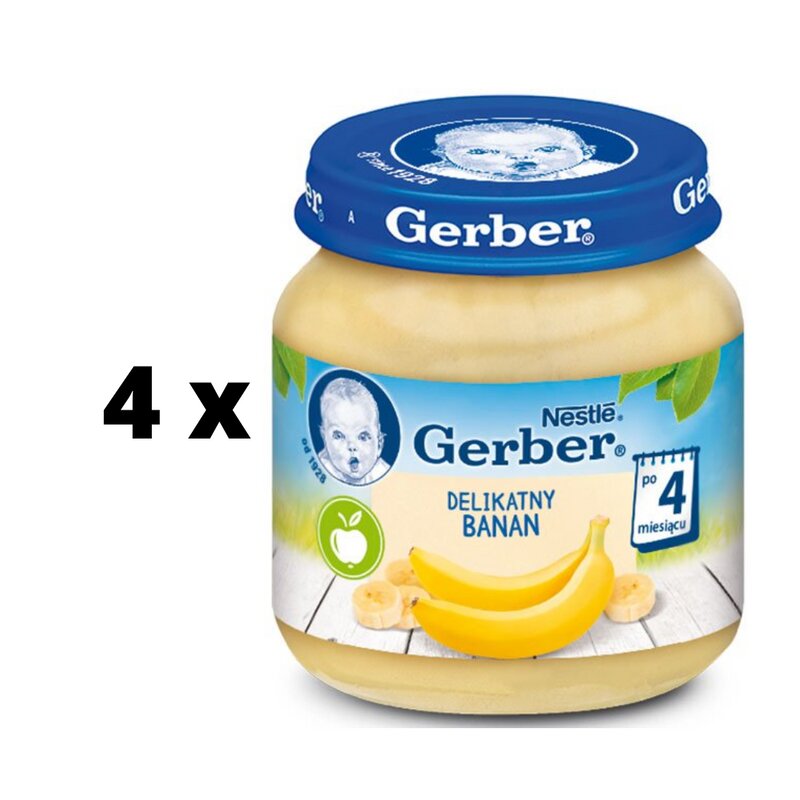 Vaikiška tyrelė Gerber su bananu, 125g x 4 vnt цена и информация | Tyrelės | pigu.lt