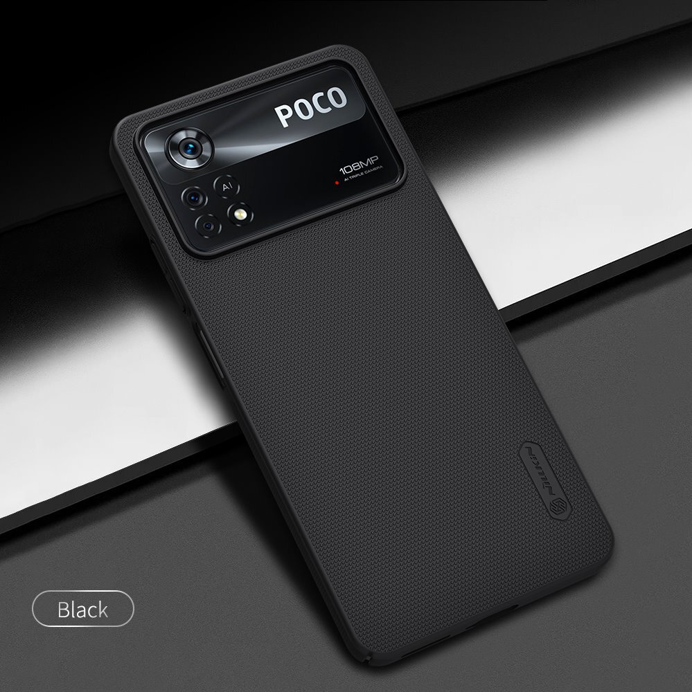 Nillkin Super Frosted Back Cover skirtas Poco X4 Pro 5G, juodas kaina ir informacija | Telefono dėklai | pigu.lt