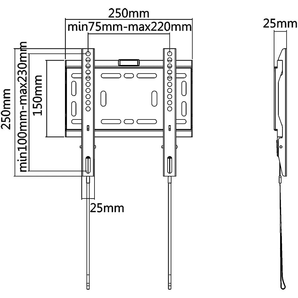 Cabletech UCH0181 23"-42" kaina ir informacija | Televizorių laikikliai, tvirtinimai | pigu.lt