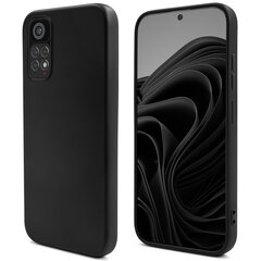 Moozy Lifestyle Dėklas Xiaomi Redmi Note 11, Xiaomi Redmi Note 11S - Silikono Dėklas su Matine Danga ir Minkštu Mikropluošto Pamušalu, Juoda kaina ir informacija | Telefono dėklai | pigu.lt