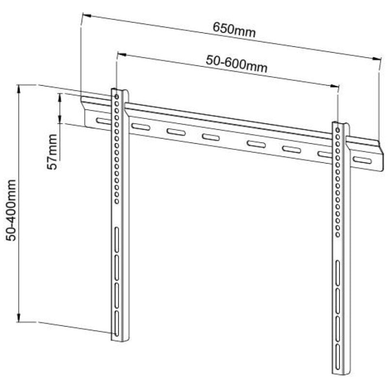 Sieninis laikiklis televizoriui 40-65" LED/LCD 50kg slim 22mm kaina ir informacija | Televizorių laikikliai, tvirtinimai | pigu.lt