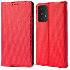 Moozy Atverčiamas Dėklas skirtas Samsung Galaxy A33 5G, Raudonas - Magnetinis Atverčiamas Dėklas su Kortelių Laikikliu ir Stovu kaina ir informacija | Telefono dėklai | pigu.lt