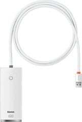Baseus Lite Series Hub 4in1 USB to 4x USB 3.0, 1m (White) цена и информация | Адаптеры, USB-разветвители | pigu.lt