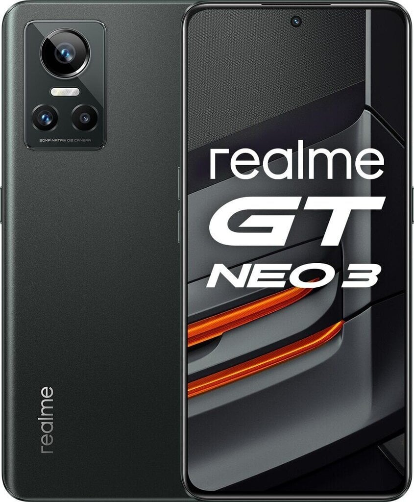 Realme GT Neo 3 5G 12/256GB Dual Sim Black цена и информация | Mobilieji telefonai | pigu.lt