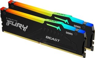 Kingston Fury Beast RGB, 16GB (2x8GB), DDR5, 5600MT/s kaina ir informacija | Kingston Kompiuterių komponentai | pigu.lt