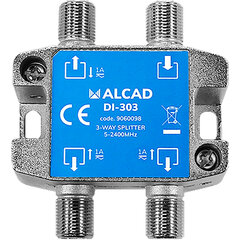 Антенный разветвитель ALCAD DI-303 3 выхода DC тракт 5-2400 МГц цена и информация | ТВ-антенны и аксессуары к ним | pigu.lt