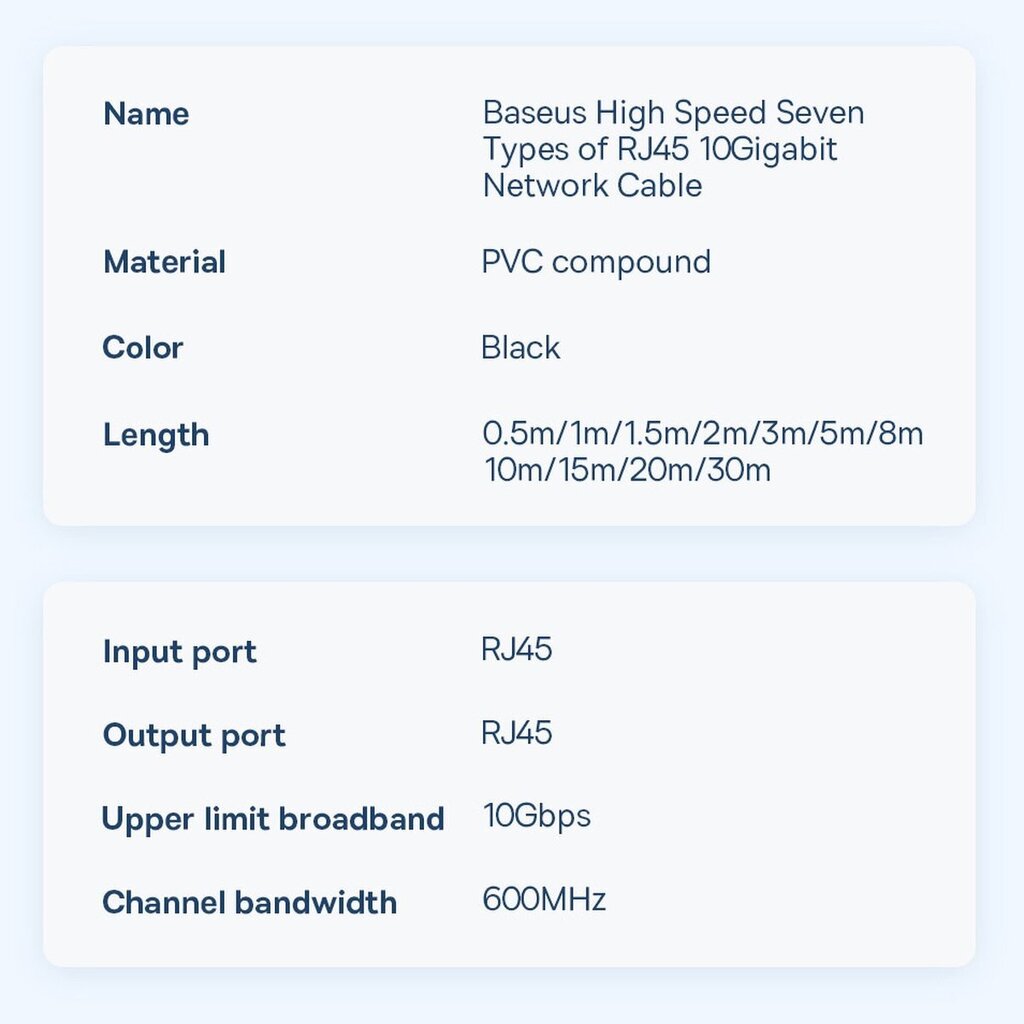 Kabelis Baseus Speed Seven, 1 m, juodas kaina ir informacija | Kabeliai ir laidai | pigu.lt