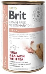 Brit GF Veterinary Diets suaugusiems šunims tunas ir lašiša su žirniais Renal, 0.4 kg kaina ir informacija | Konservai šunims | pigu.lt