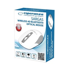 Беспроводная мышь Esperanza EM130W Bluetooth 4D, белая цена и информация | Esperanza Внешние аксессуары для компьютеров | pigu.lt