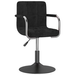 Pasukamos valgomojo kėdės, 6vnt., juodos spalvos, aksomas kaina ir informacija | Virtuvės ir valgomojo kėdės | pigu.lt