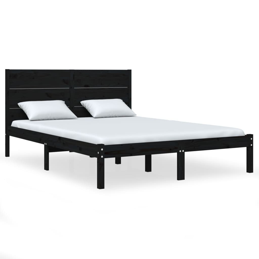 Кровать металлическая, чёрная, 140x200 см цена | pigu.lt
