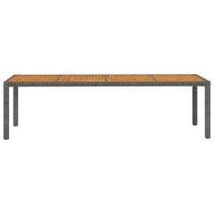 vidaXL Sodo stalas, juodos spalvos, 250x100x75cm, poliratanas kaina ir informacija | Lauko stalai, staliukai | pigu.lt