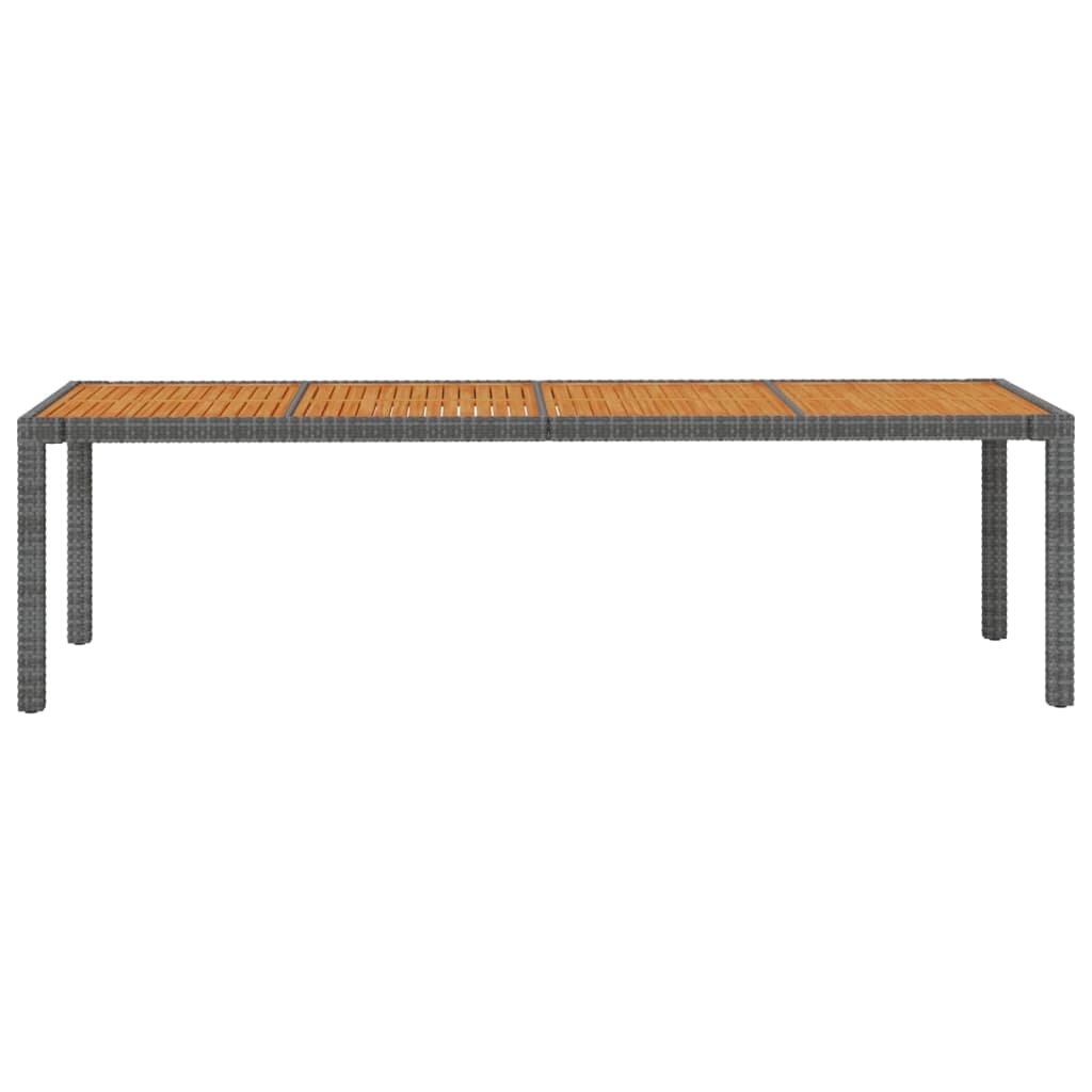 vidaXL Sodo stalas, pilkos spalvos, 250x100x75cm, poliratanas kaina ir informacija | Lauko stalai, staliukai | pigu.lt