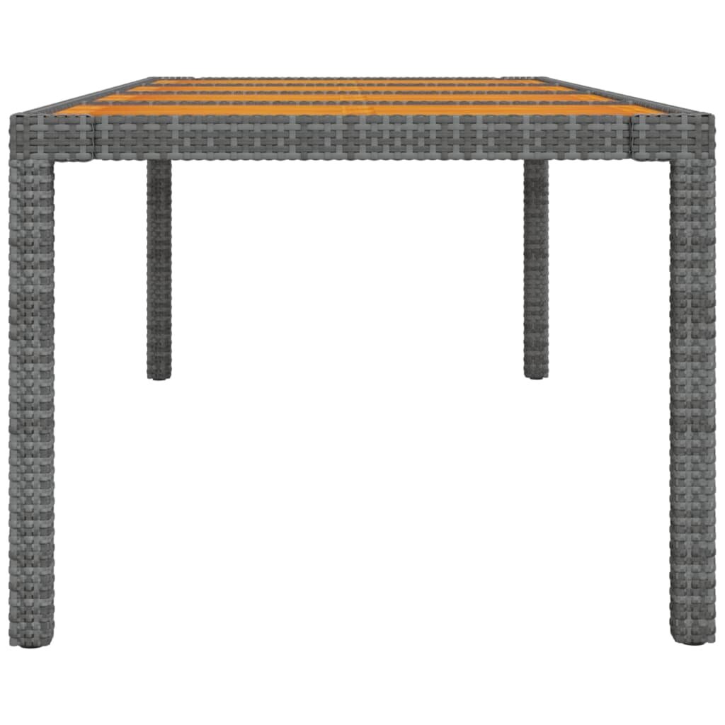 vidaXL Sodo stalas, pilkos spalvos, 250x100x75cm, poliratanas kaina ir informacija | Lauko stalai, staliukai | pigu.lt