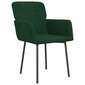 VidaXL Valgomojo kėdės, 2vnt., tamsiai žalios spalvos, aksomas цена и информация | Virtuvės ir valgomojo kėdės | pigu.lt