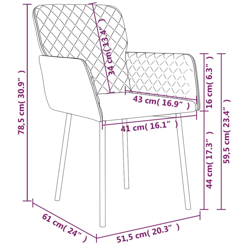 Valgomojo kėdės, 2vnt., šviesiai žalios spalvos, aksomas kaina ir informacija | Virtuvės ir valgomojo kėdės | pigu.lt