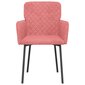 Valgomojo kėdės, 2vnt., rožinės spalvos, aksomas kaina ir informacija | Virtuvės ir valgomojo kėdės | pigu.lt