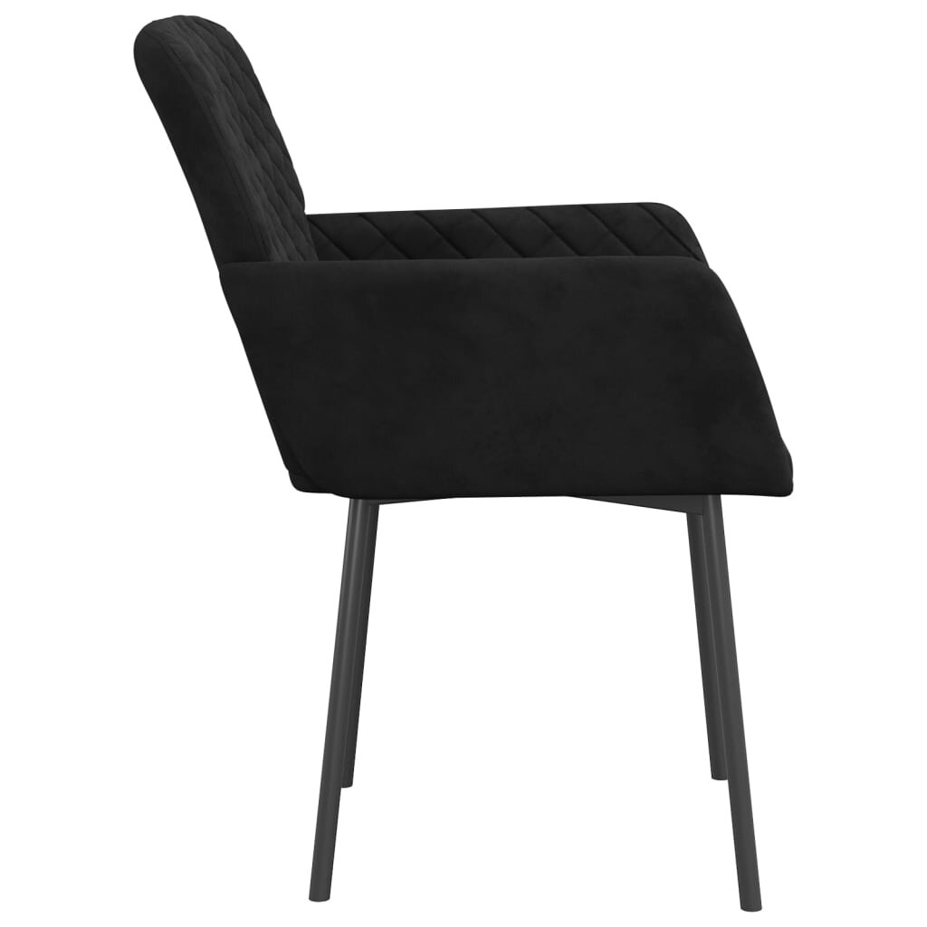 vidaXL Valgomojo kėdės, 2vnt., juodos spalvos, aksomas kaina ir informacija | Virtuvės ir valgomojo kėdės | pigu.lt