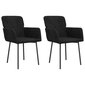 vidaXL Valgomojo kėdės, 2vnt., juodos spalvos, aksomas kaina ir informacija | Virtuvės ir valgomojo kėdės | pigu.lt