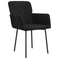 vidaXL Valgomojo kėdės, 2vnt., juodos spalvos, aksomas цена и информация | Стулья для кухни и столовой | pigu.lt